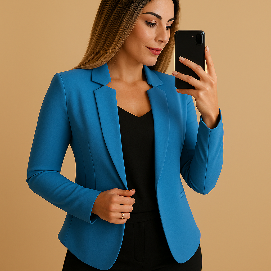 Lightweight blazer with lapel collar for women | Noelle