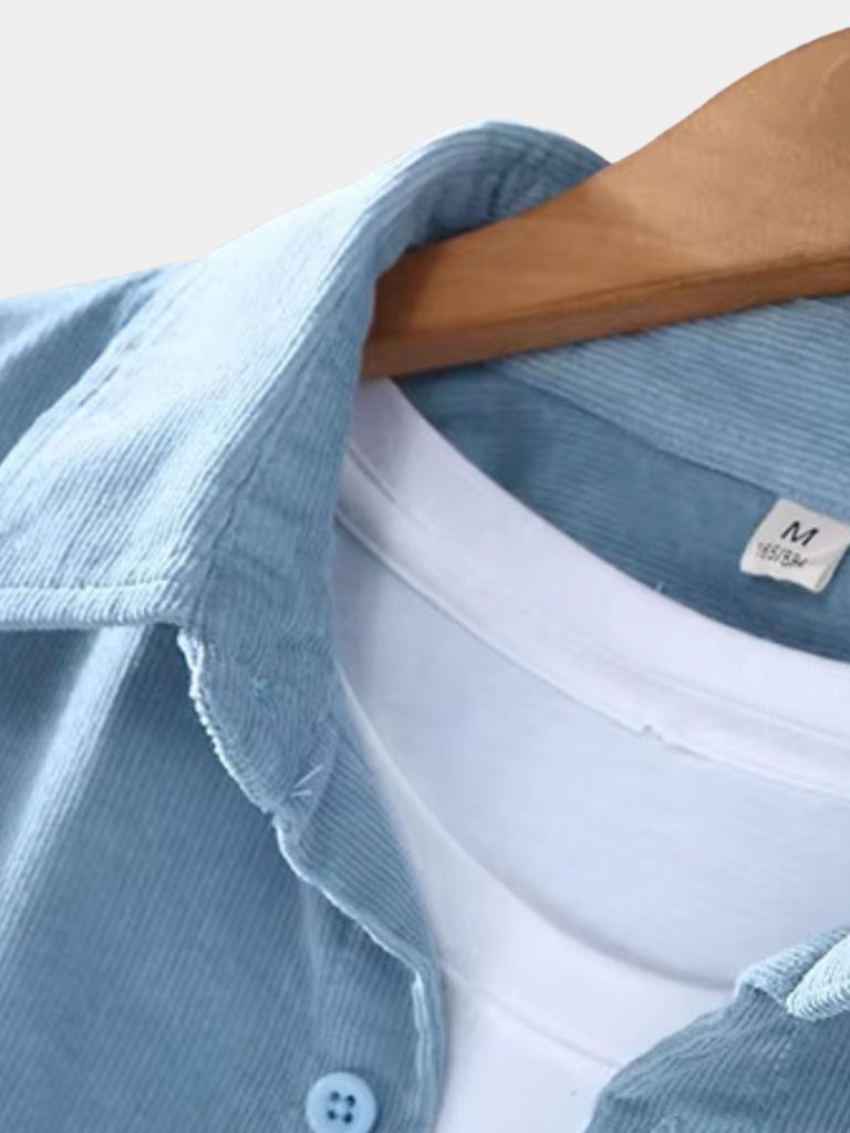 Corduroy Classic Blue Shirt for Men