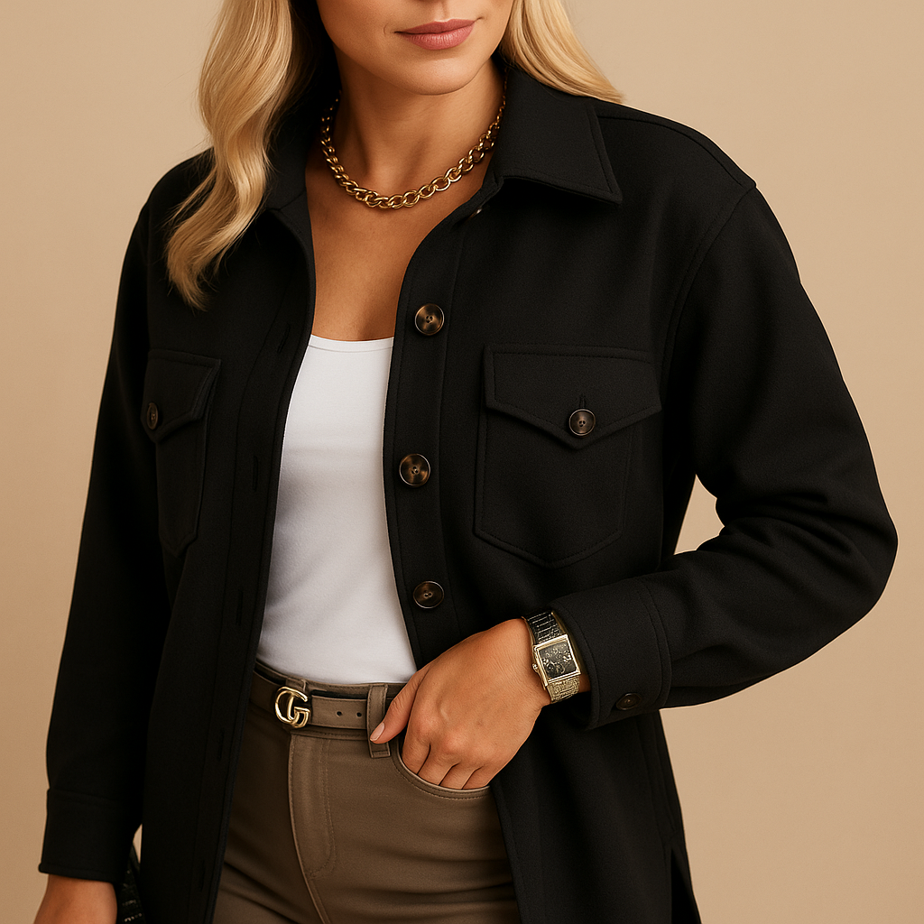 Long elegant winter coat with tailored silhouette for women | Noami