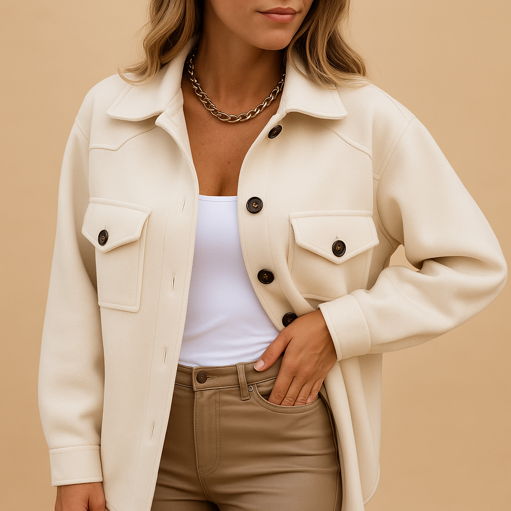 Long elegant winter coat with tailored silhouette for women | Noami