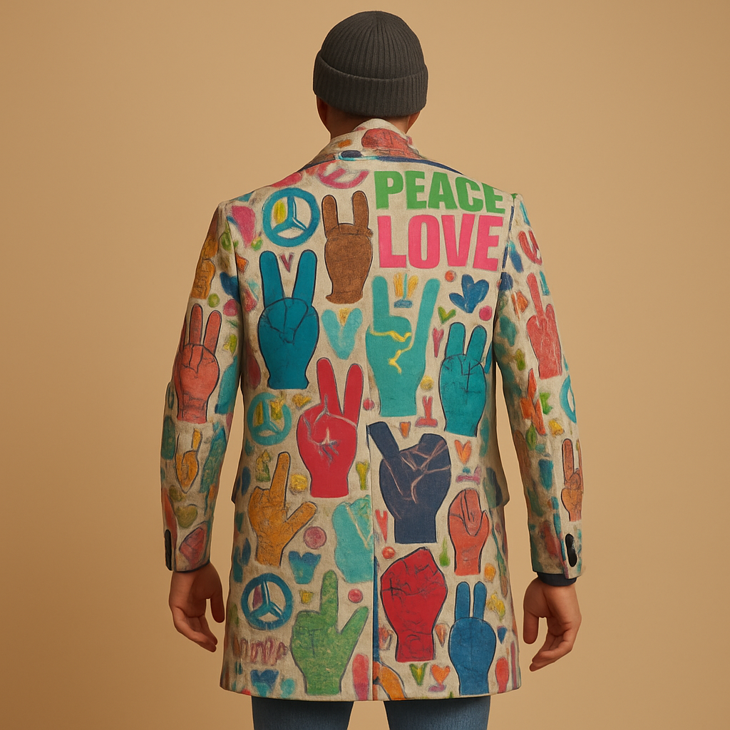 Long graphic coat for men | Stefan