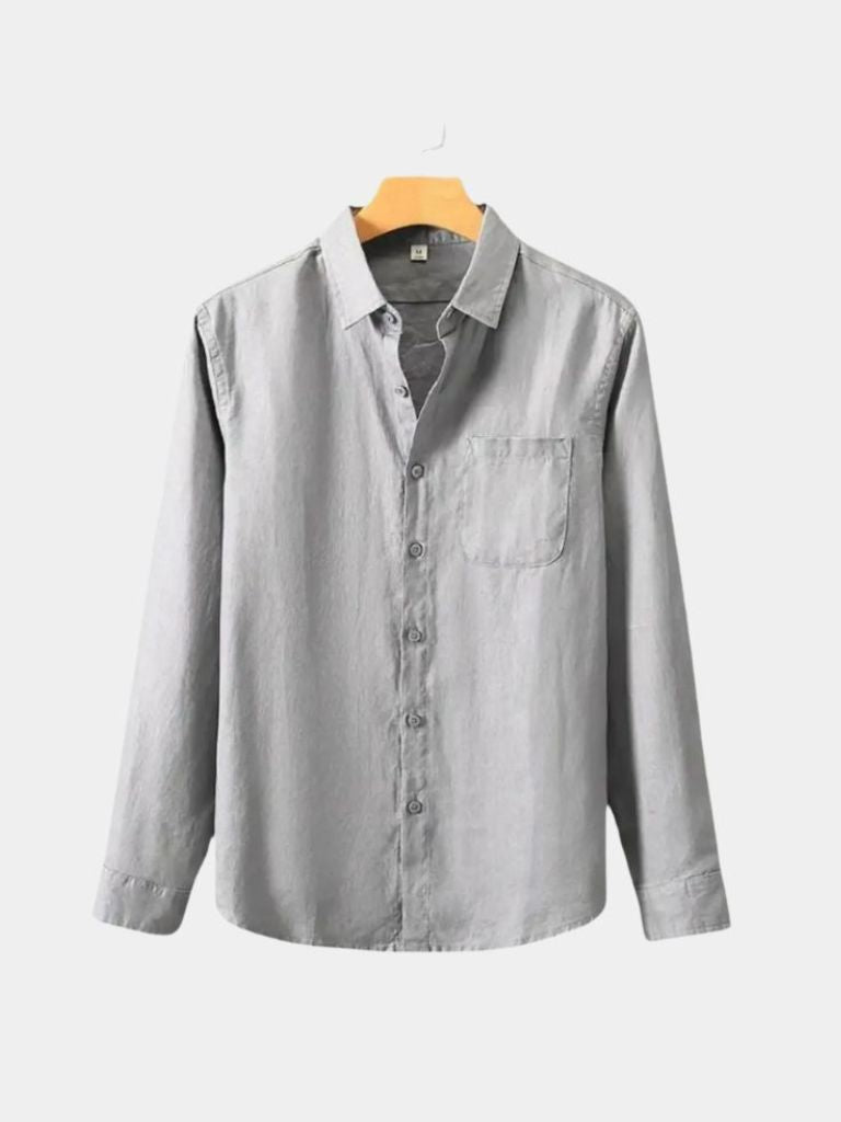 Long Sleeve Essential Linen Shirt for Men