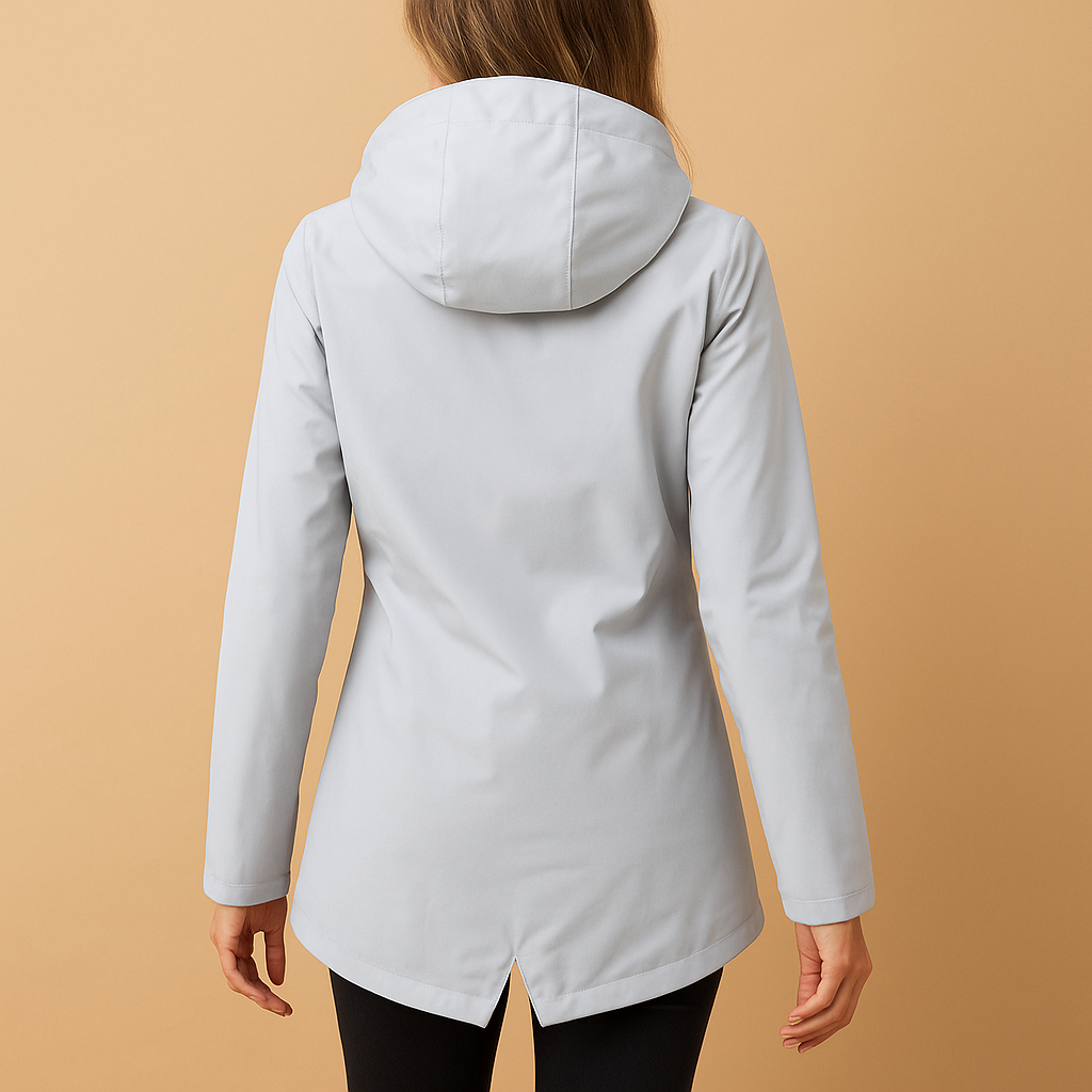 Long waterproof raincoat with hood for women | Francine