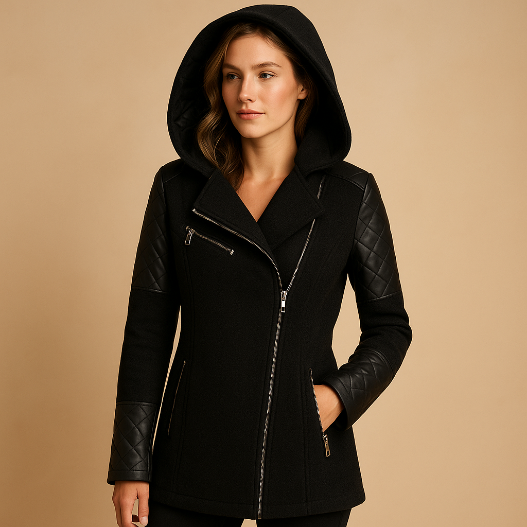 Long winter coat with hood for women | Riley
