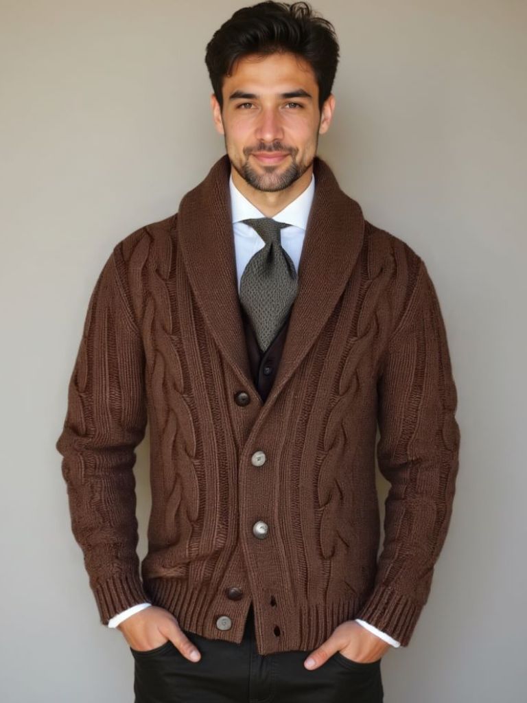 Men's Knitted Cardigan for Men