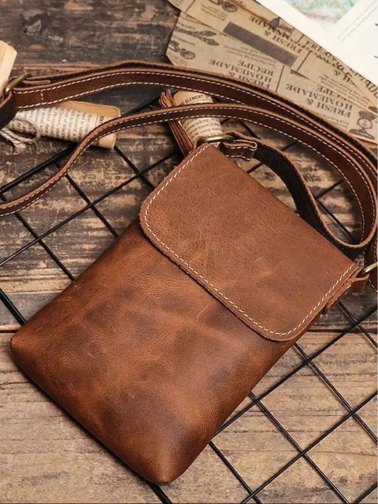 Men's Mini Leather Shoulder Bag for Men