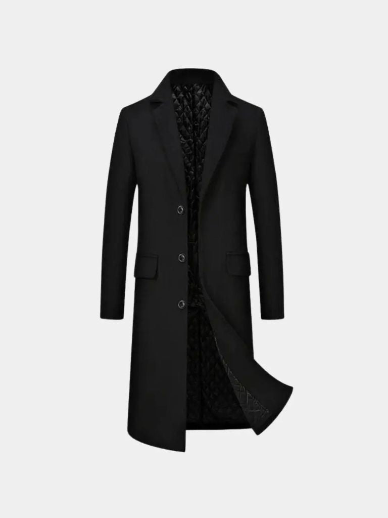 Mens Wool Blend Trench Coat for Men
