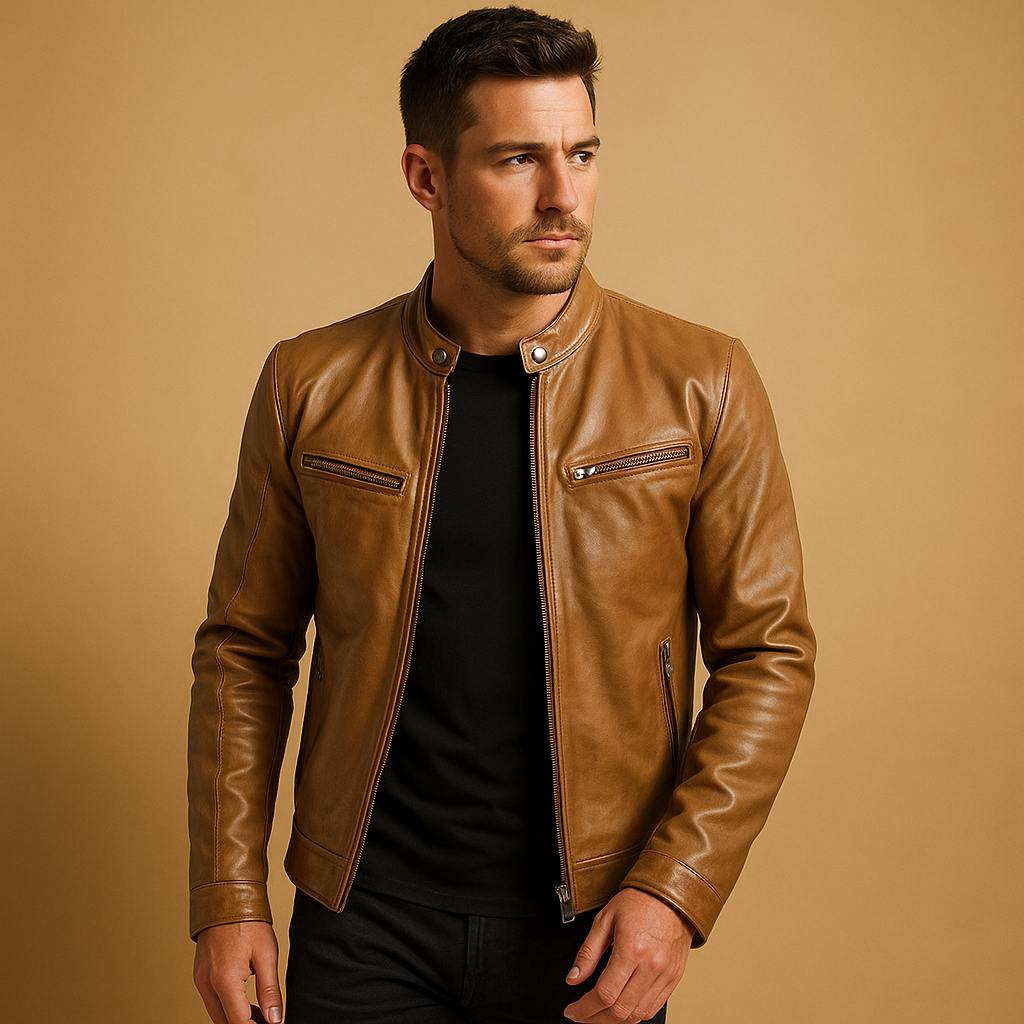 Mid-season PU leather jacket for men | Carson