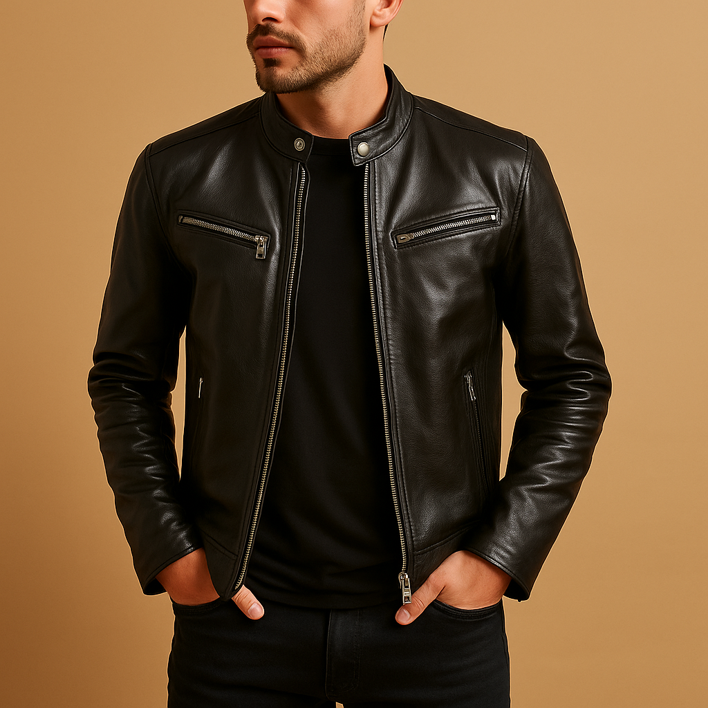 Mid-season PU leather jacket for men | Carson
