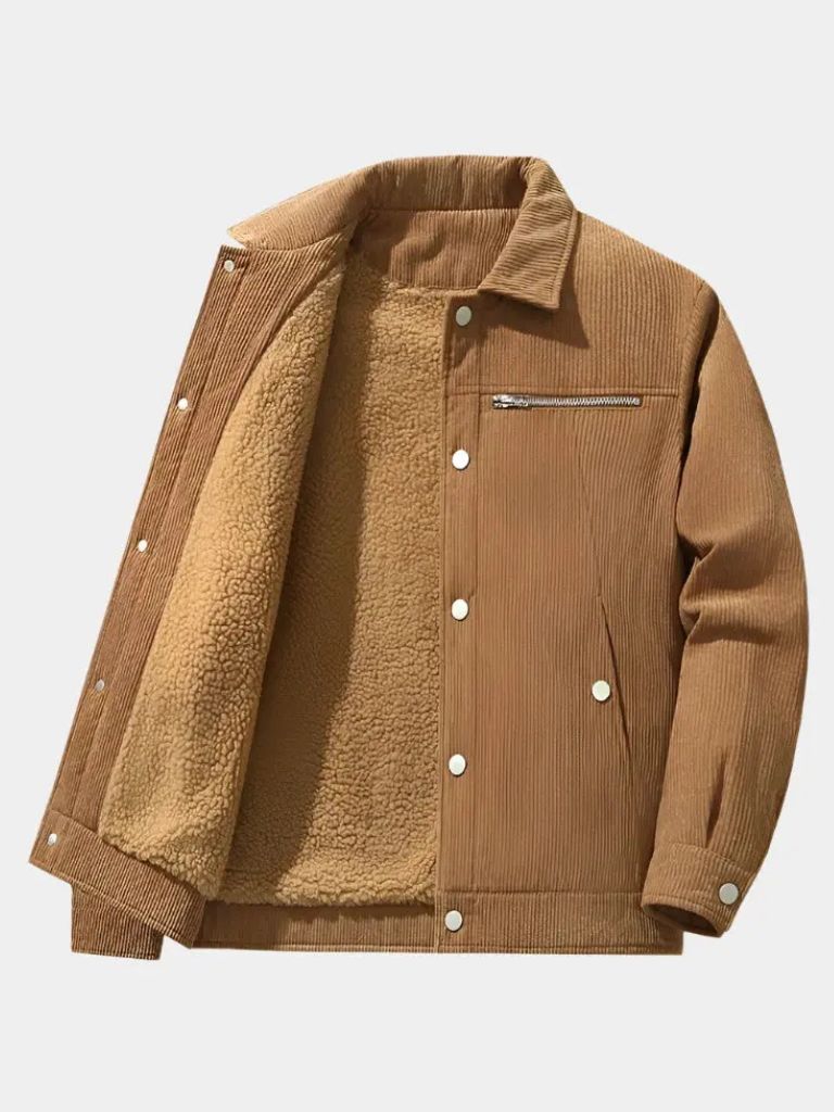 Minimalist Corduroy Sherpa Jacket for Men