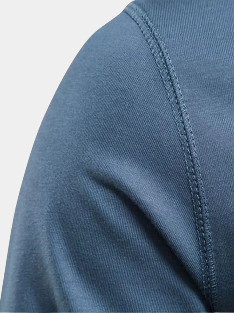 Minimalist Henley Neck Long Sleeve T-Shirt for Men