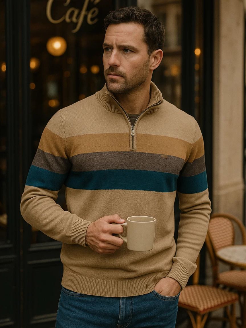 Minimalist High Collar Sweater for Men
