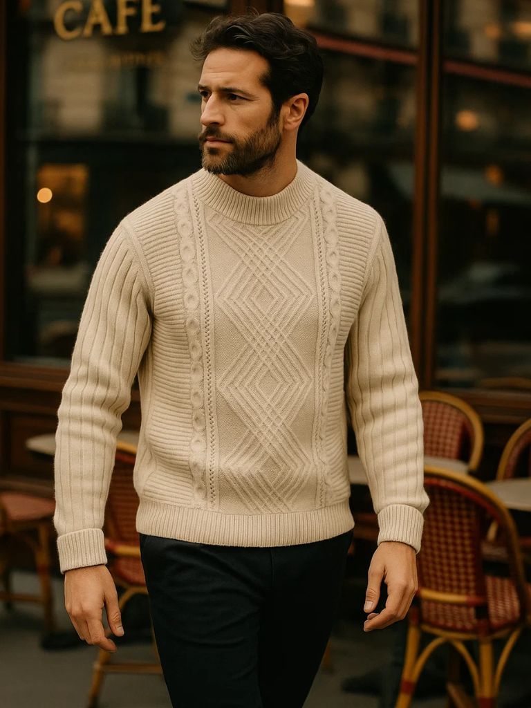 Minimalist Textured Sweater for Men