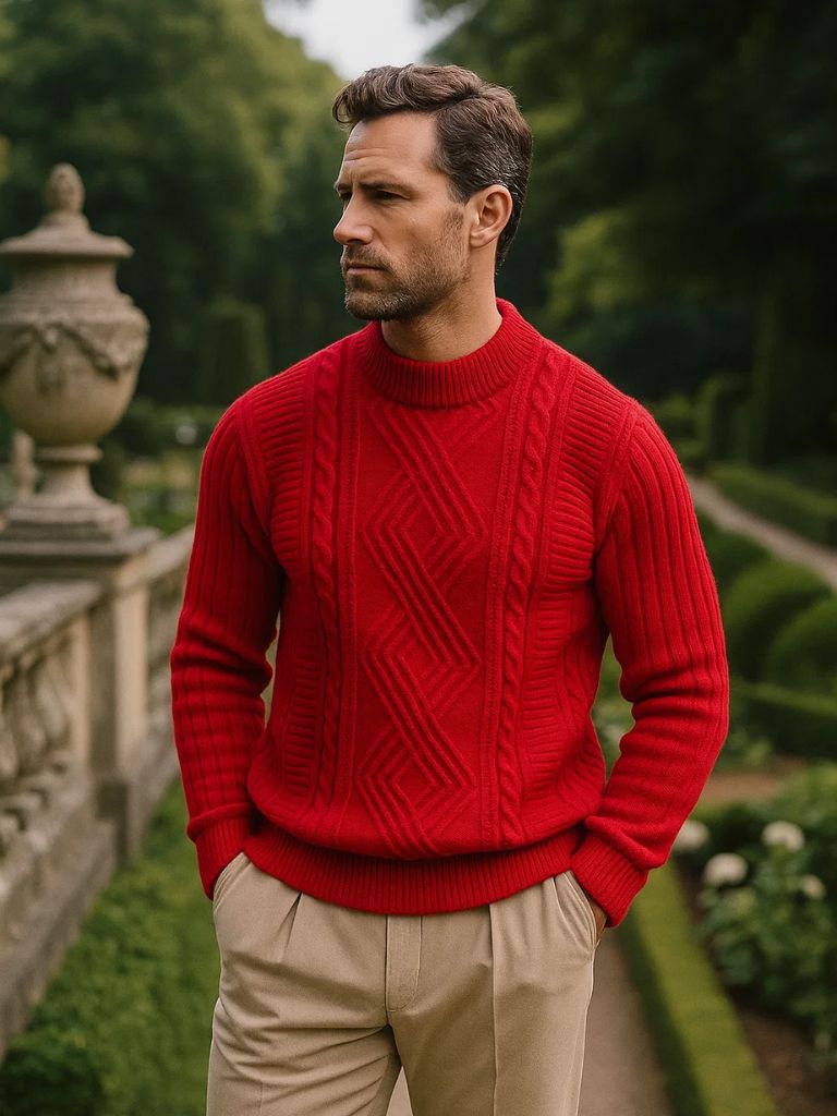 Minimalist Textured Sweater for Men