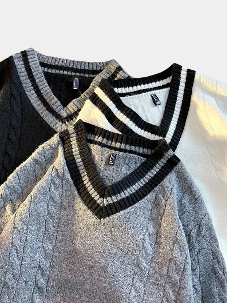 Minimalist V-Neck Sweater for Men