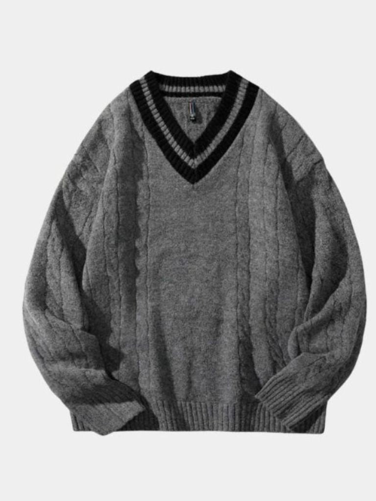 Minimalist V-Neck Sweater for Men