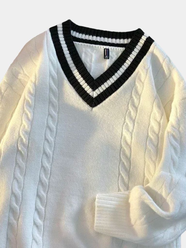 Minimalist V-Neck Sweater for Men