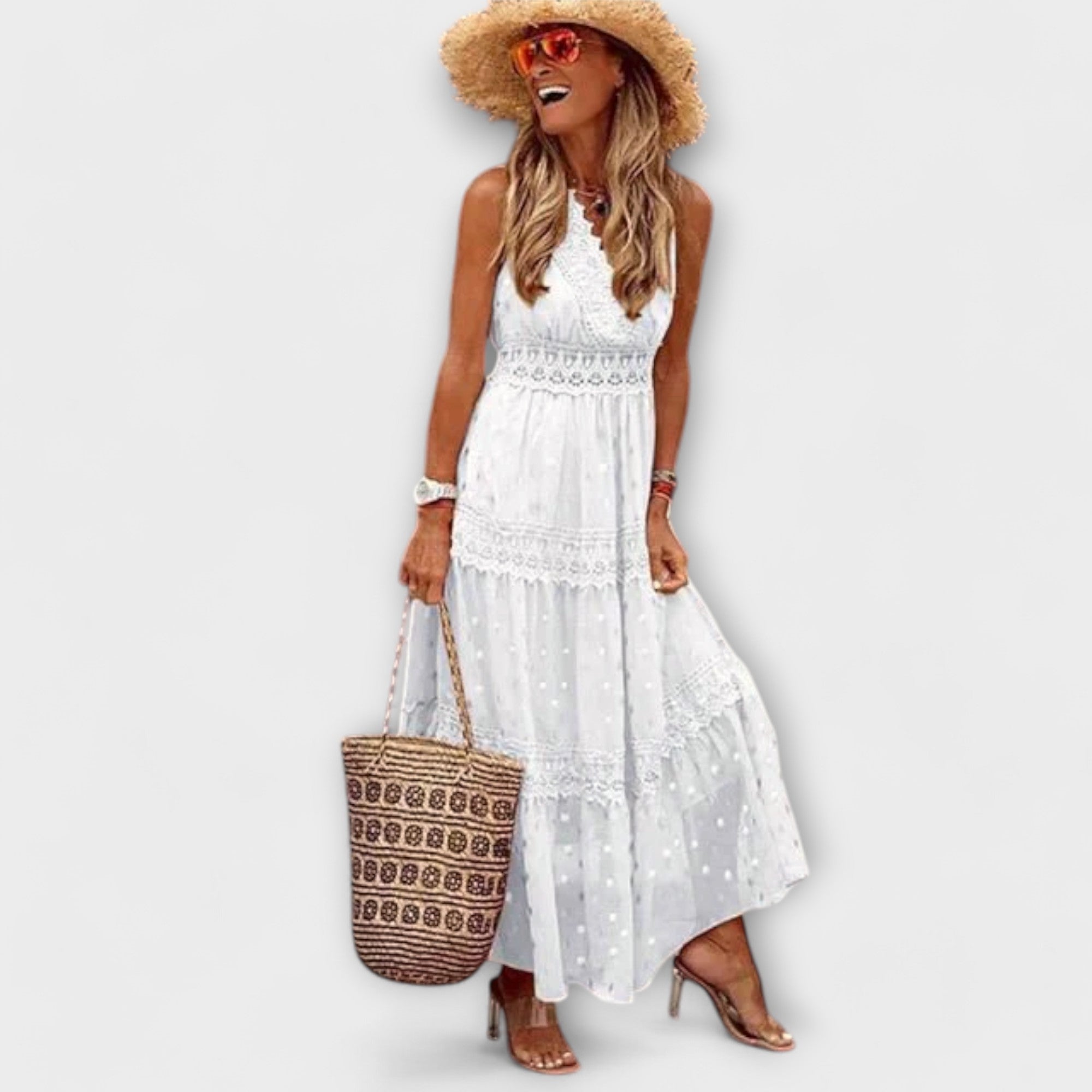 Maxi Dress with Boho Lace