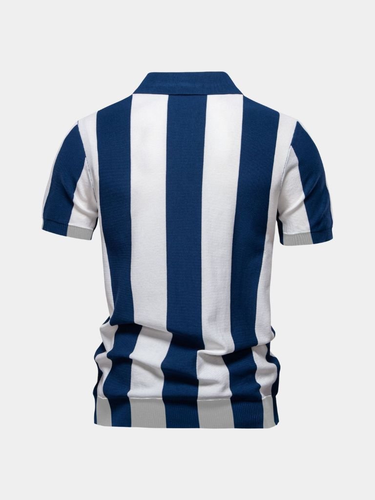 Navy Stripe Polo for Men