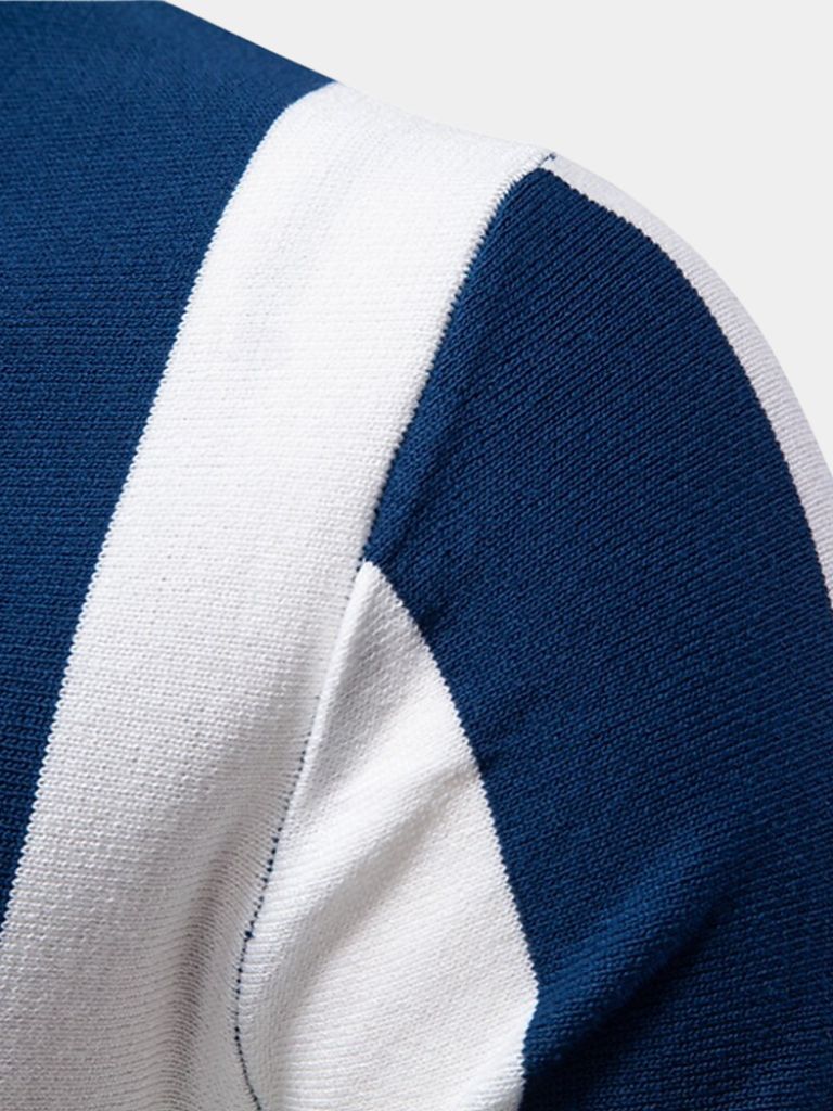Navy Stripe Polo for Men