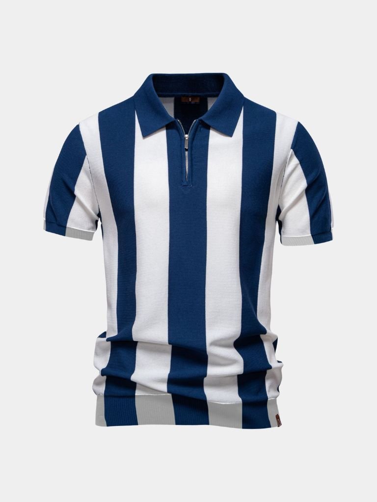 Navy Stripe Polo for Men