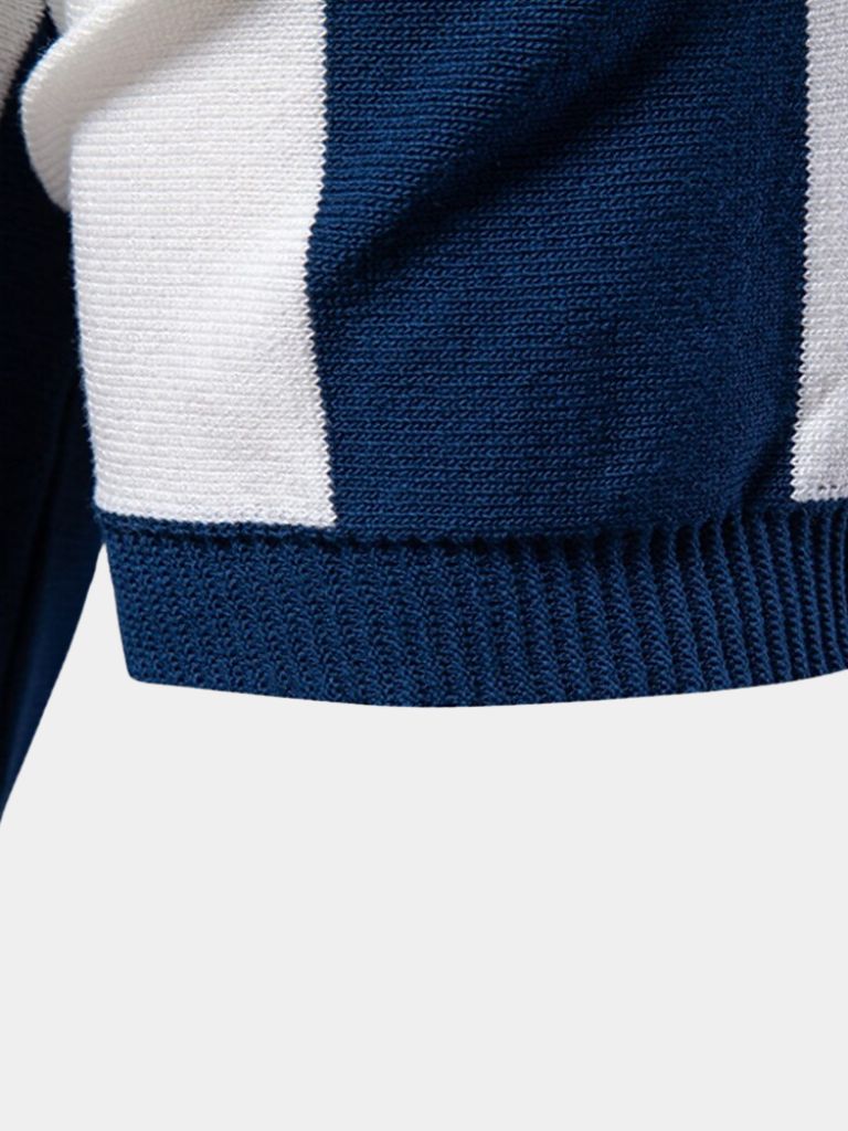 Navy Stripe Polo for Men