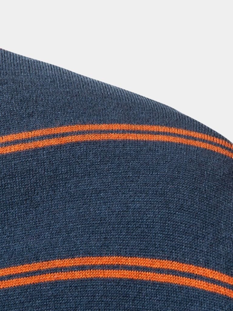 Navy Sunset Striped Polo for Men