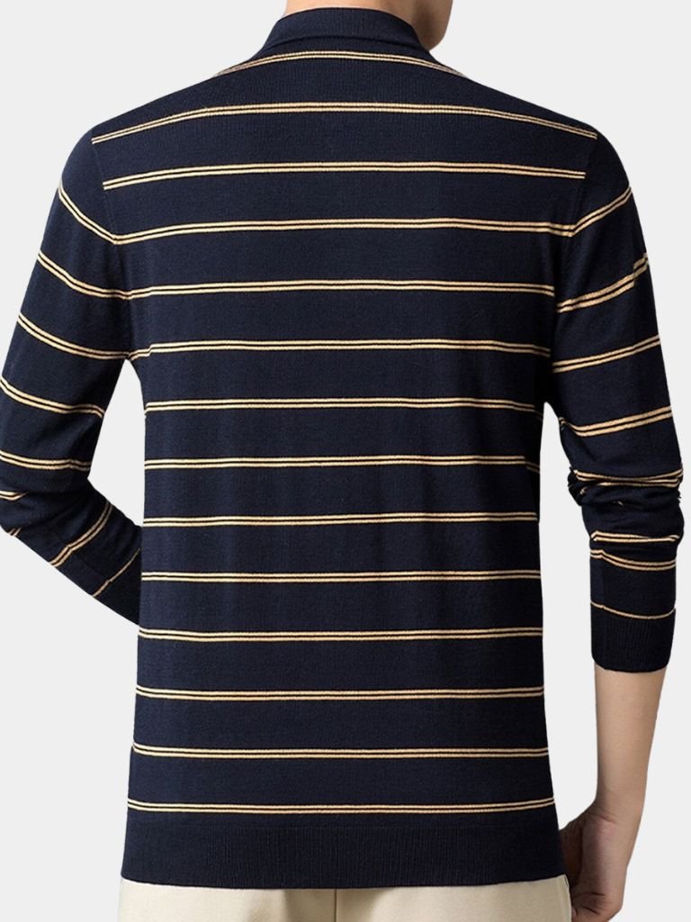 Navy Sunset Striped Polo for Men
