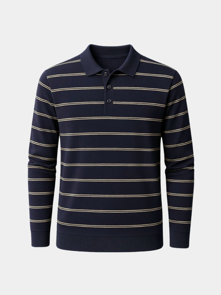 Navy Sunset Striped Polo for Men