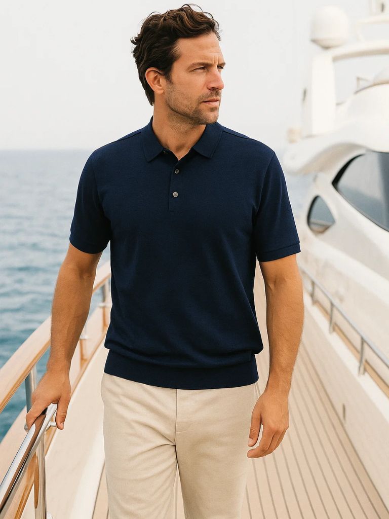 Navy Windsor Polo for Men