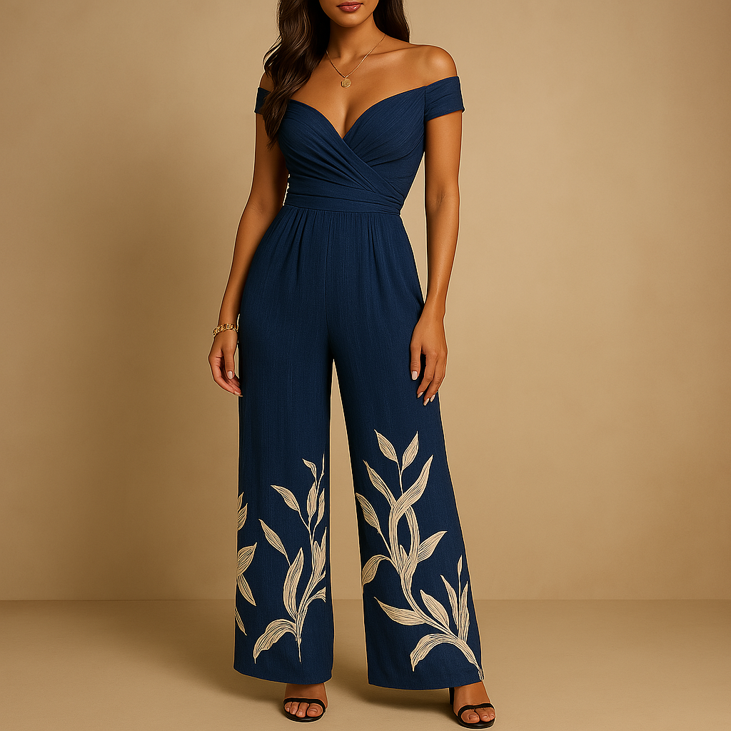 Off-shoulder floral jumpsuit for women | Juliette