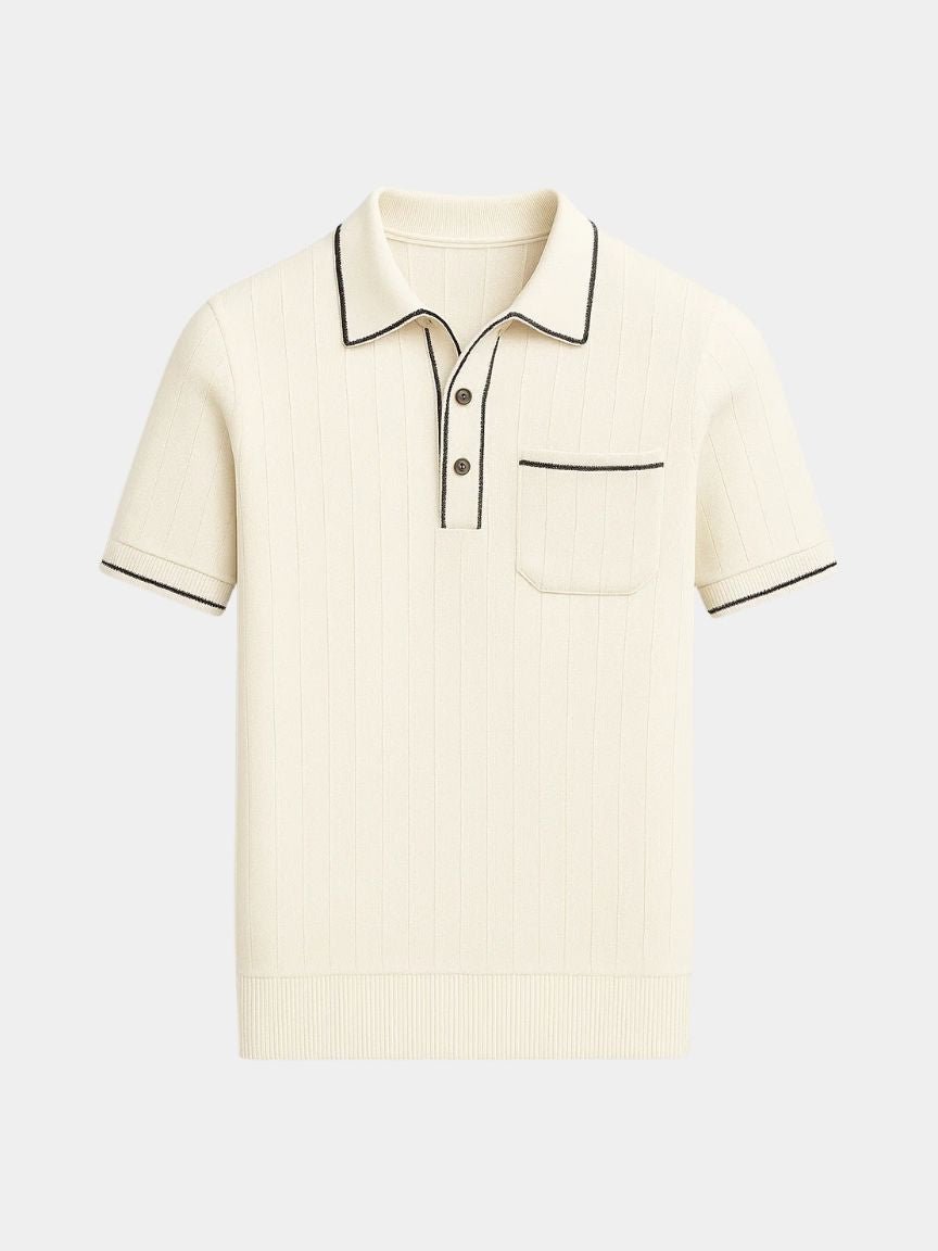 Old Money Knit Polo Shirt for Men