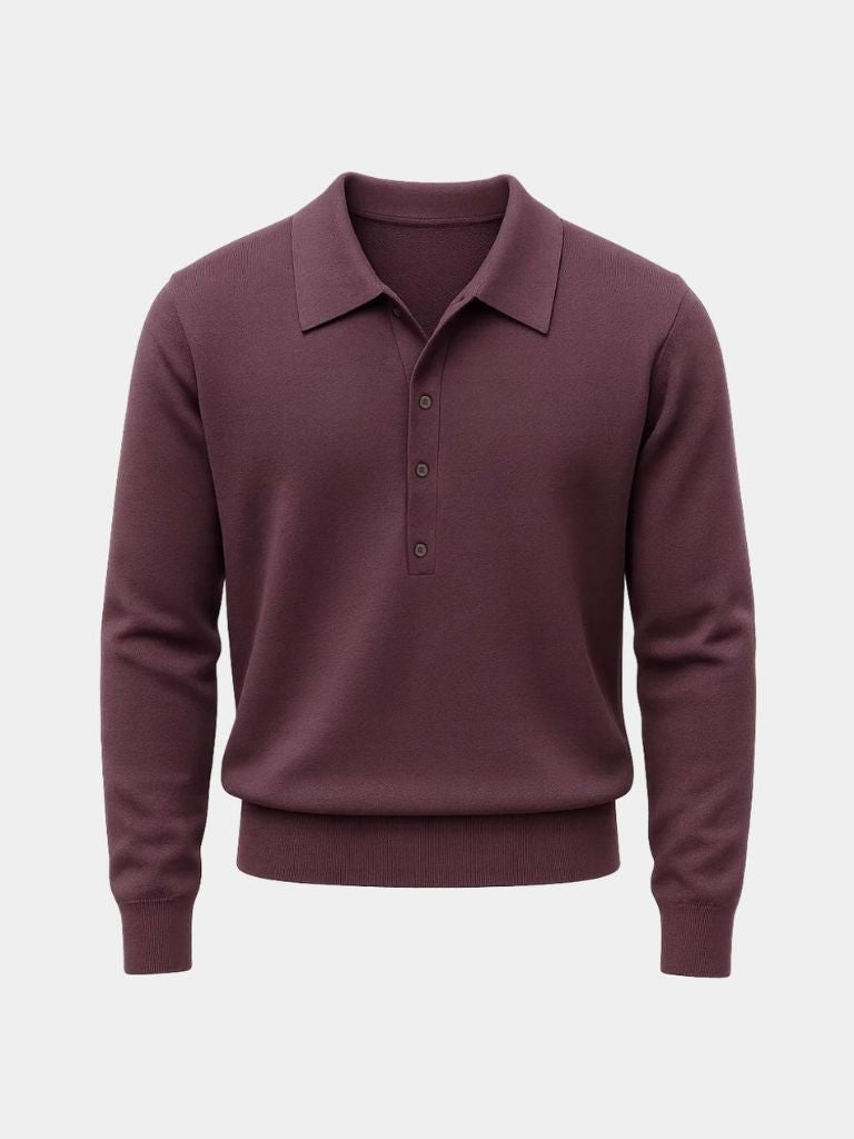 Old Money Knit Polo Sweater for Men