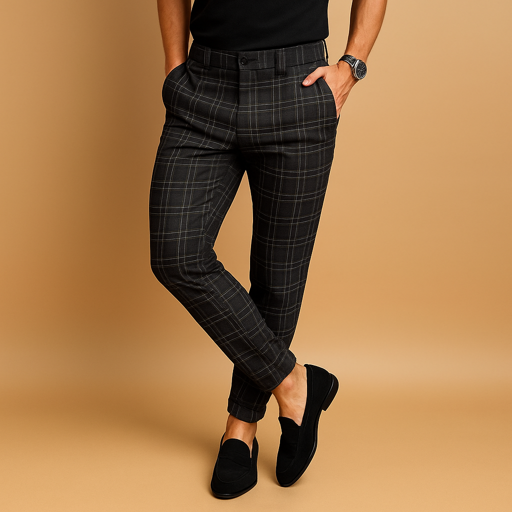 Plaid casual trousers for men | Adrian