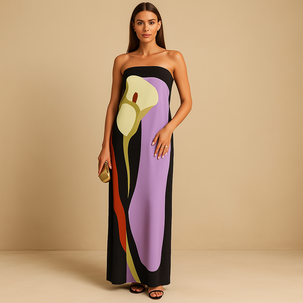 Printed summer dress with elegant fit for women | Isla