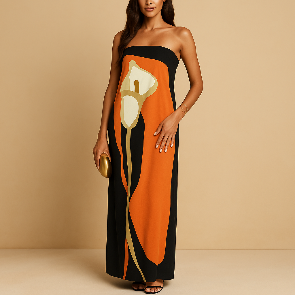 Printed summer dress with elegant fit for women | Isla