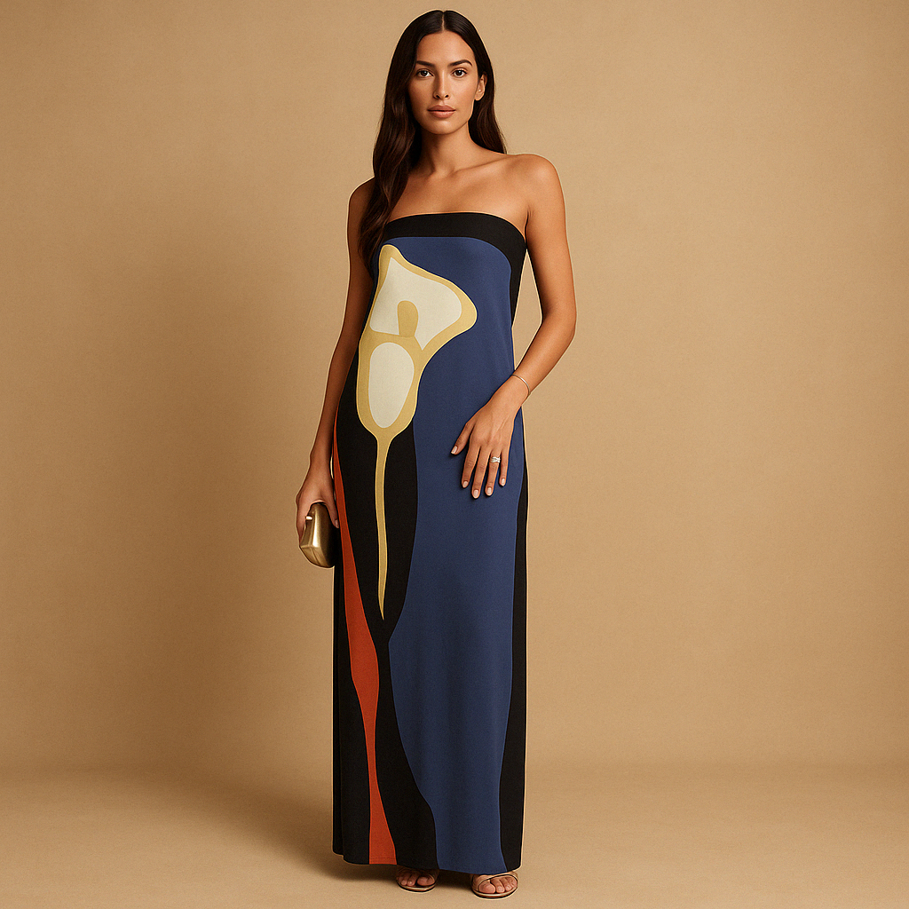 Printed summer dress with elegant fit for women | Isla