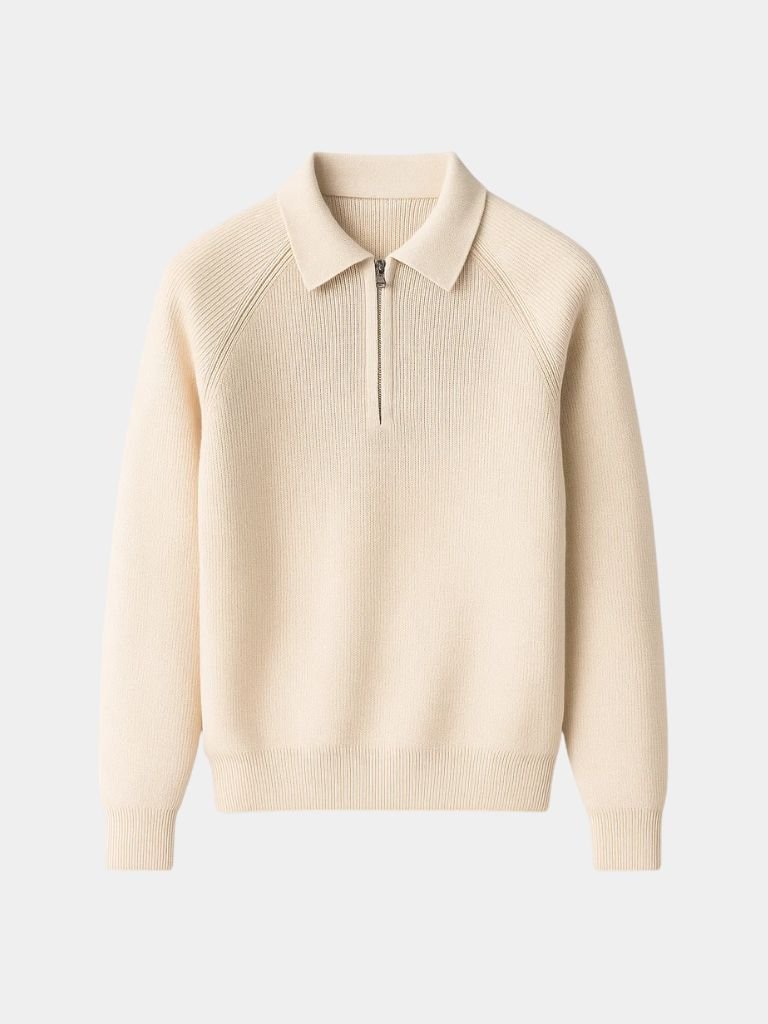 Raglan Quarter Zip Sweater for Men