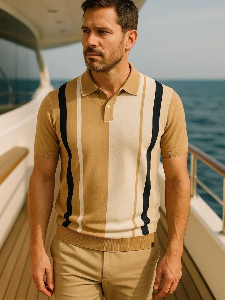 Retro Stripe Polo for Men