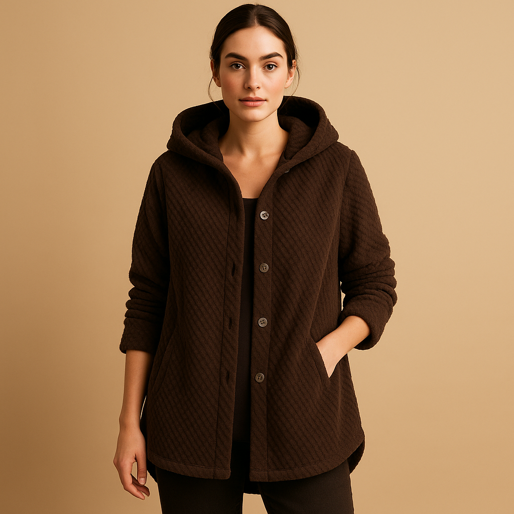 Reversible fleece jacket with hood for women | Bexley