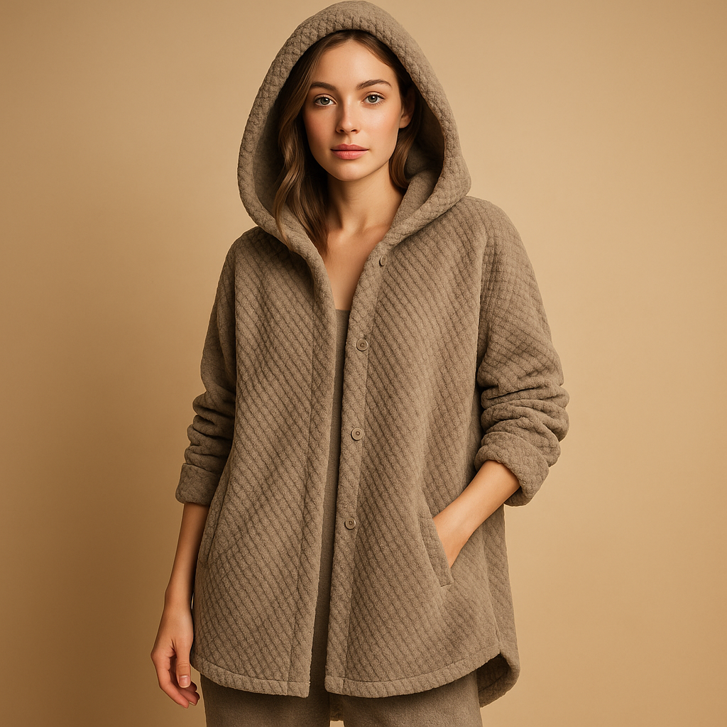 Reversible fleece jacket with hood for women | Bexley
