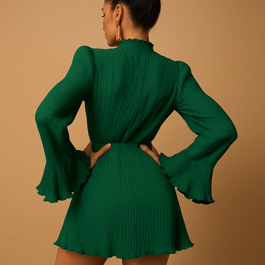 Ribbed long sleeve mini dress for women | Hazel