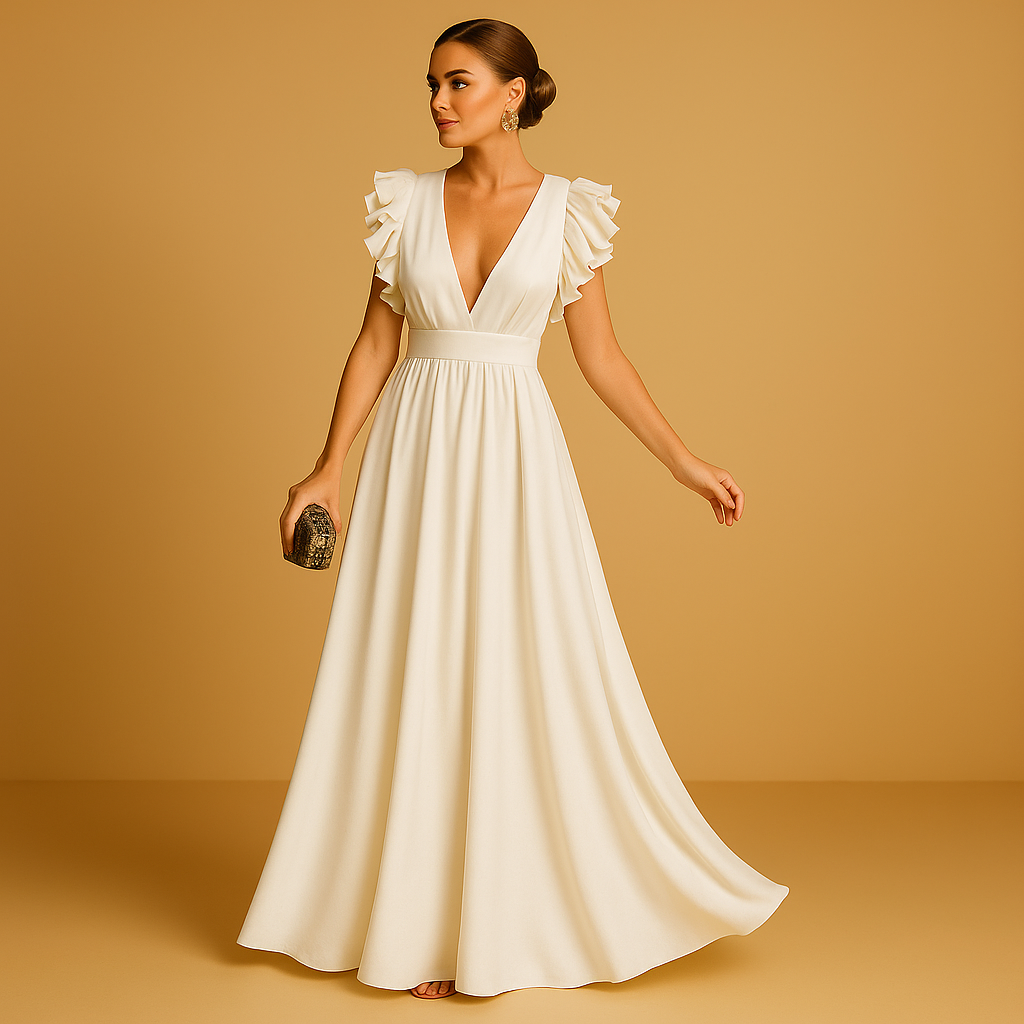 Ruched long sleeve dress for women | Clara