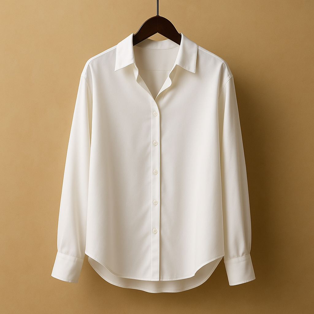 Satin blouse with collar for women | Isabelle