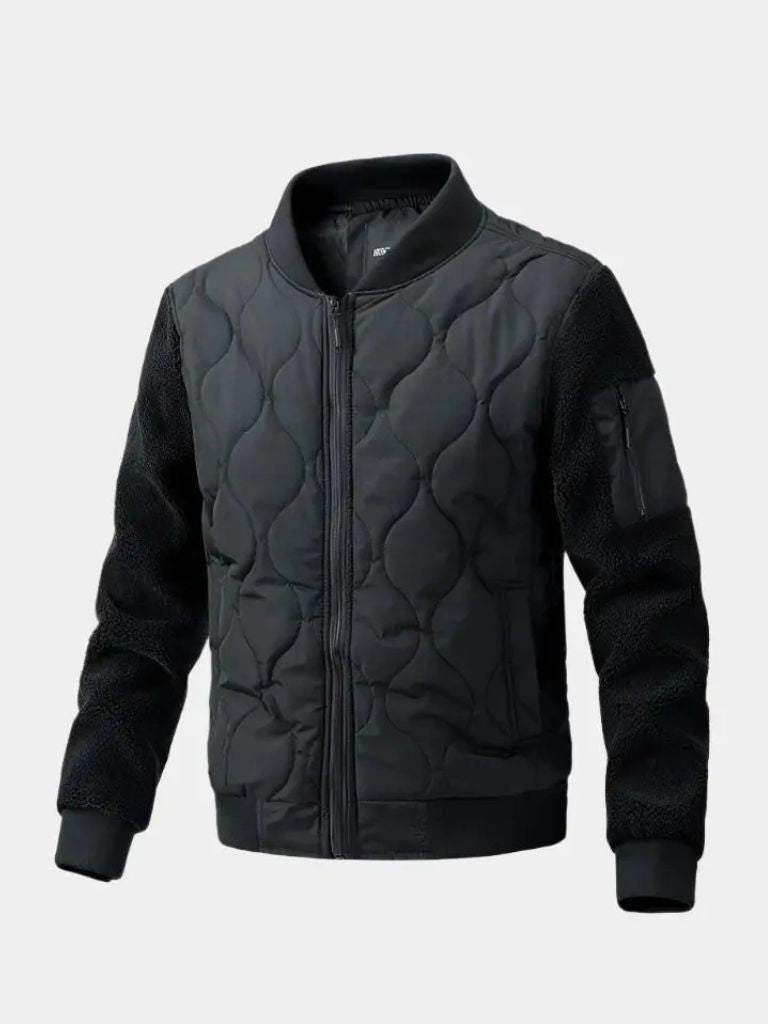 Sherpa Sleeves Padded Bomber Jacket for Men