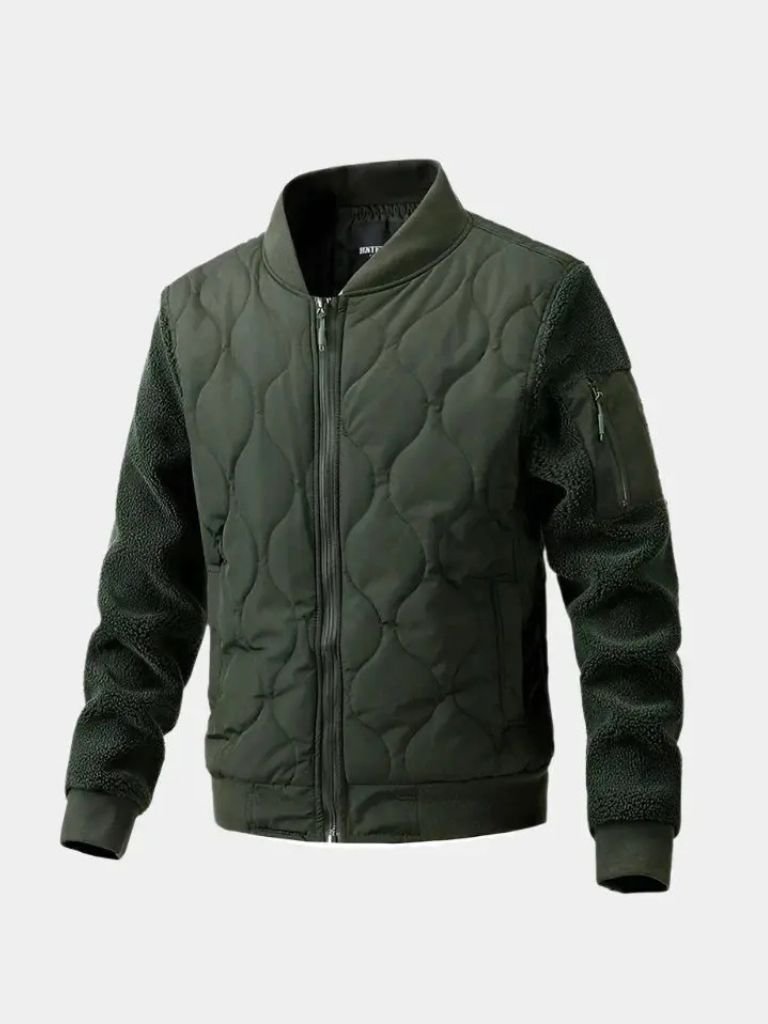 Sherpa Sleeves Padded Bomber Jacket for Men
