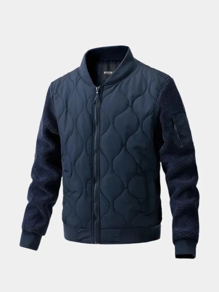 Sherpa Sleeves Padded Bomber Jacket for Men