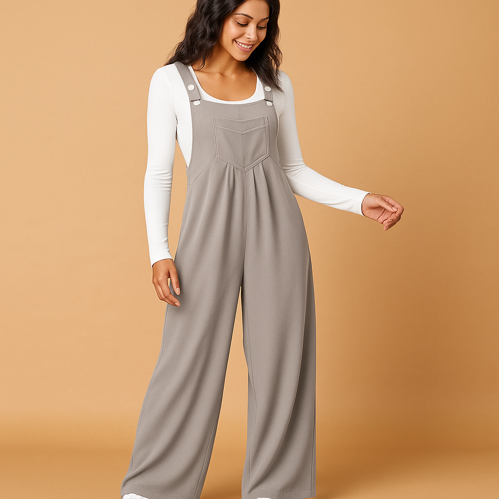 Sleeveless casual jumpsuit with pockets for women | Yolanda