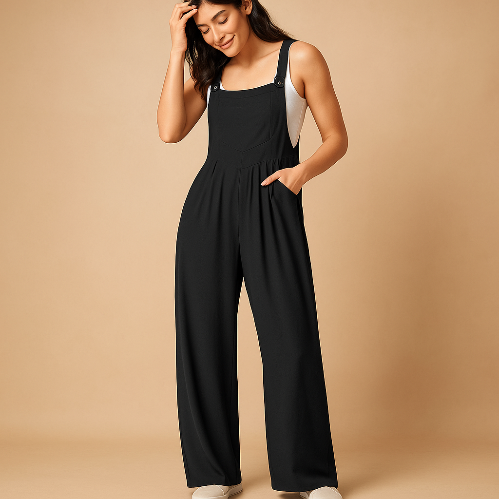 Sleeveless casual jumpsuit with pockets for women | Yolanda