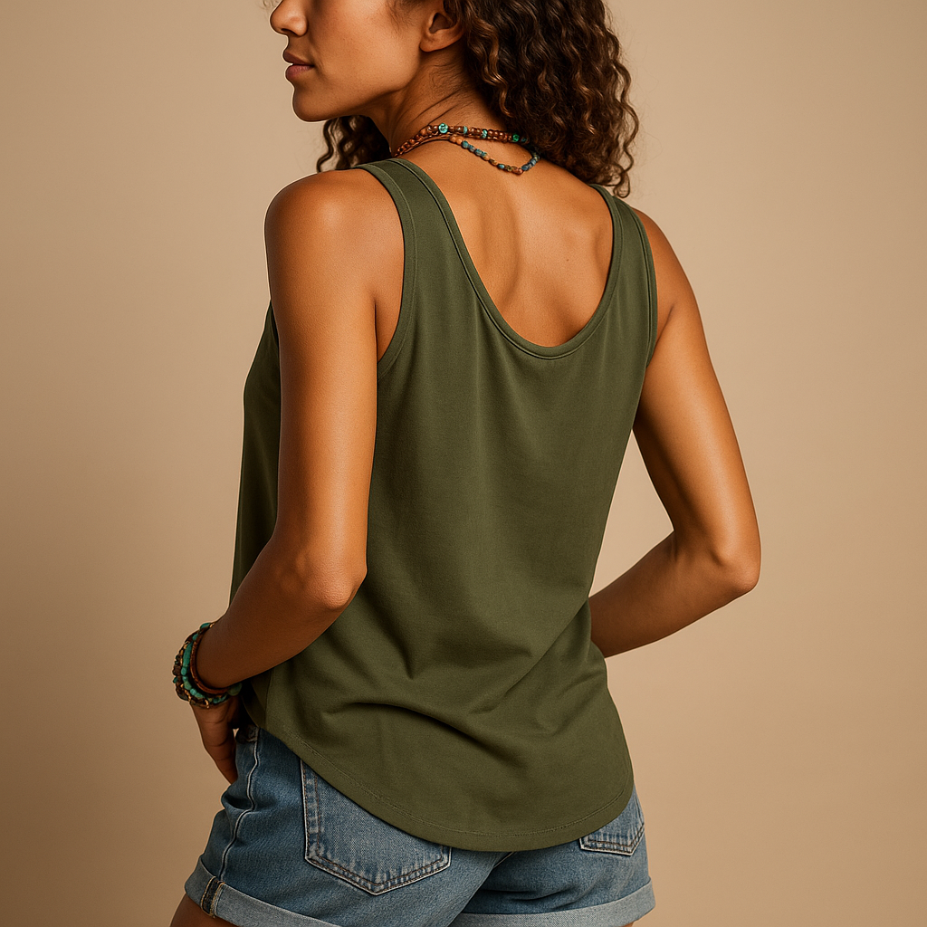 Sleeveless summer V-neck top with pockets for women | Grace